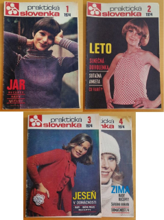 Praktická Slovenka rok 1974, kompletný - Jar, Leto, Jeseň, Zima